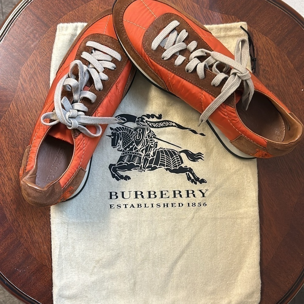 New Burberry Brit Men’s Nylon Color Block Pattern Sneakers Size 41 or 8